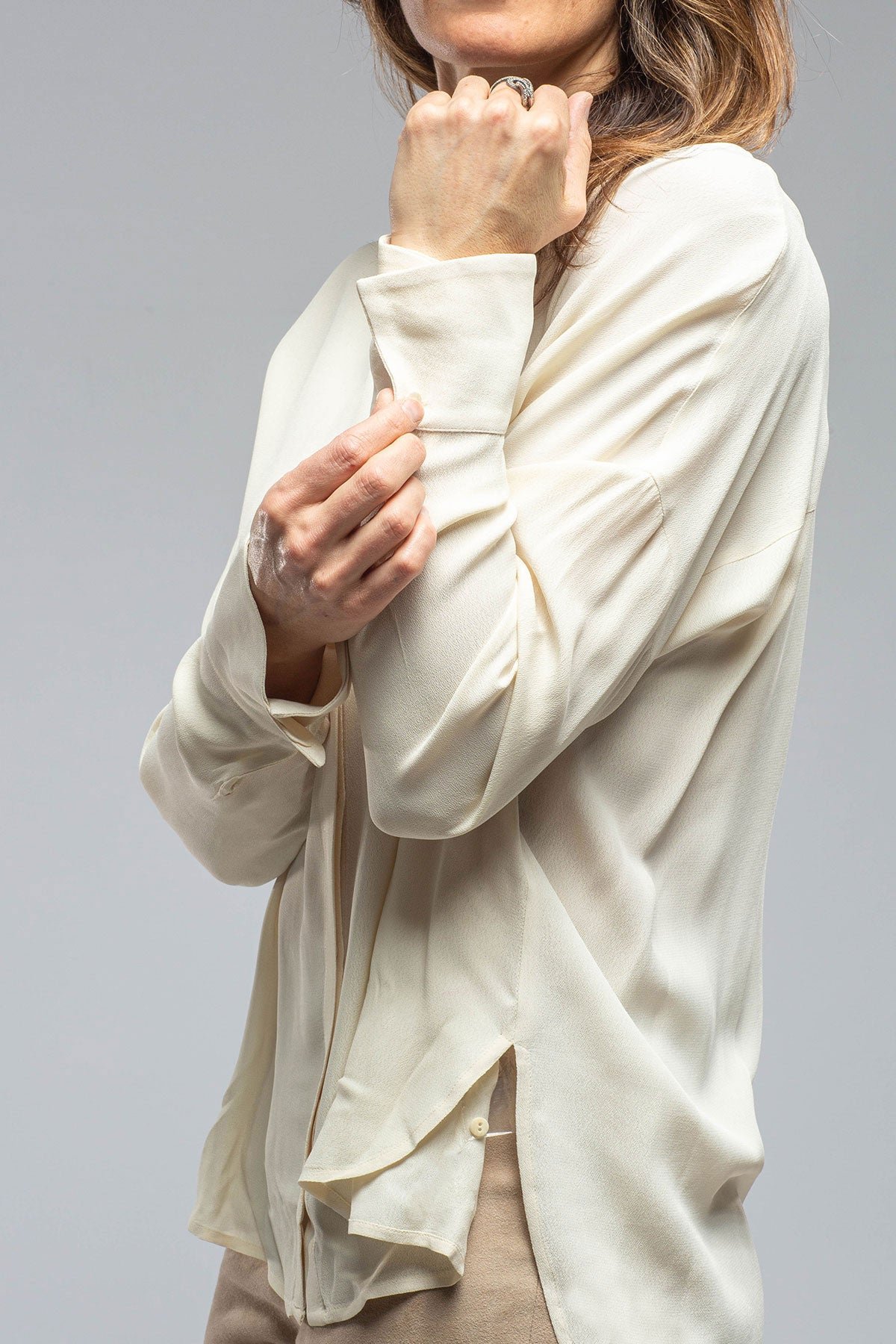 Jazz Crepe Shirt In Beige - Image 5
