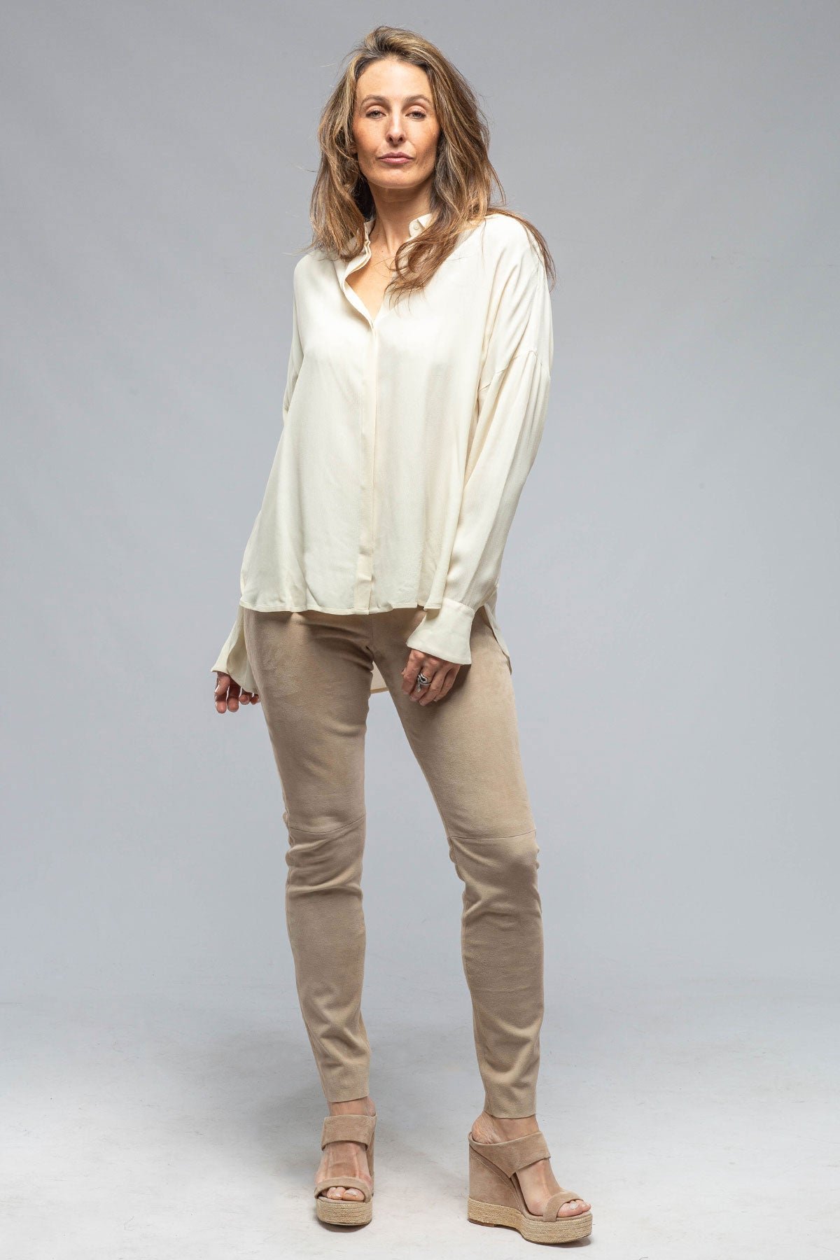 Jazz Crepe Shirt In Beige - Image 2