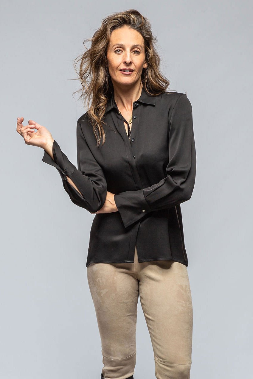 Sharkskin Blouse In Black